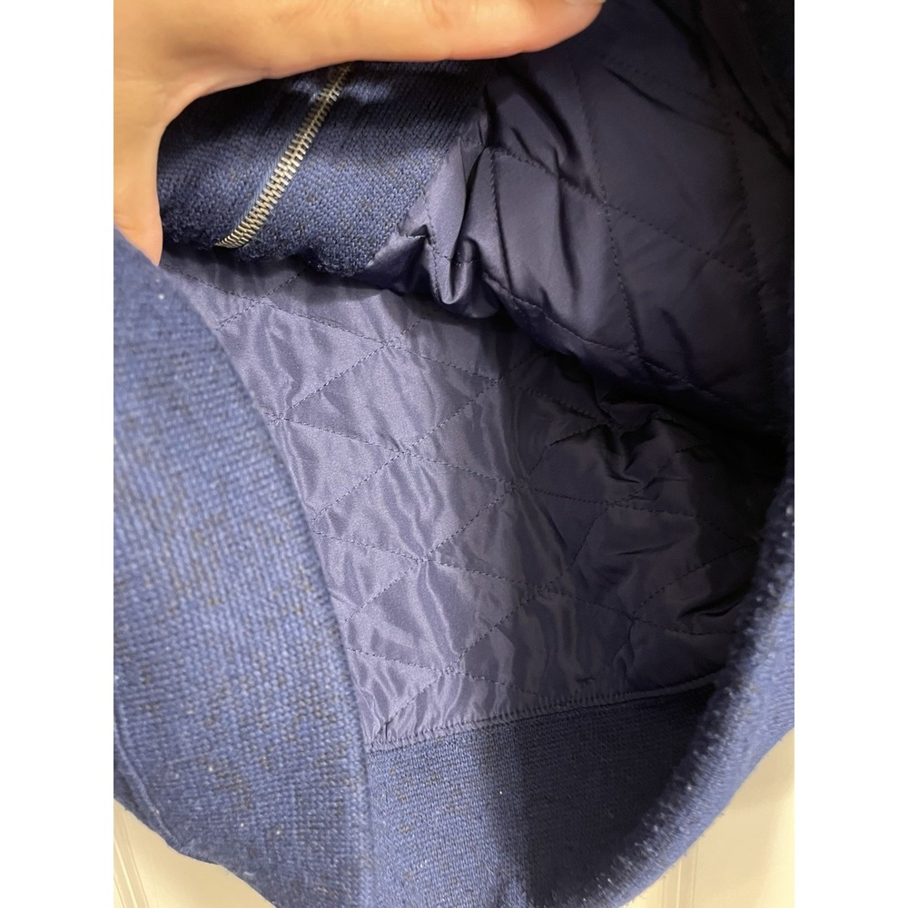 Navy Blue Bomber Jacket With Bear Patch - image 8